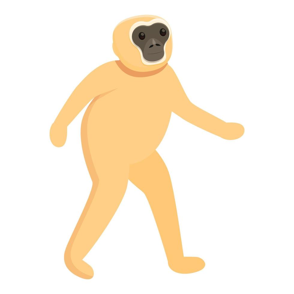Gibbon walking icon, cartoon style vector