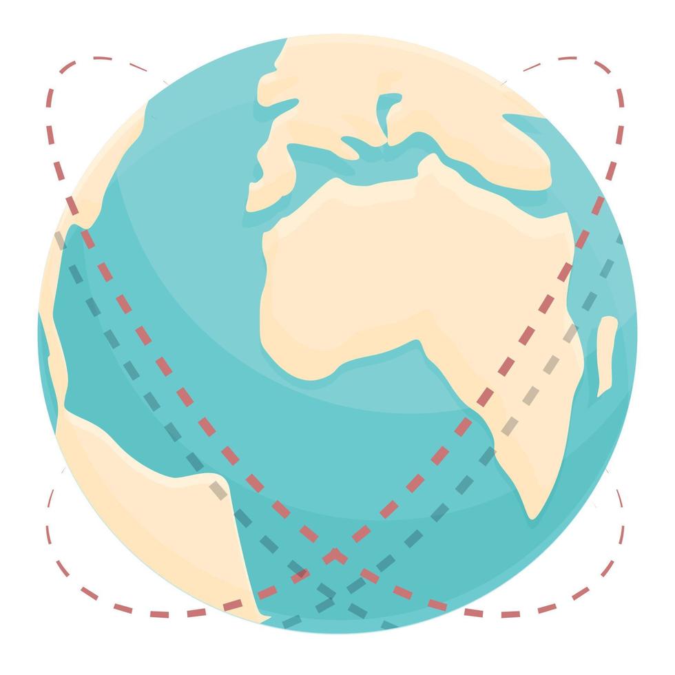 Airplane world trip icon cartoon vector. Glove travel vector