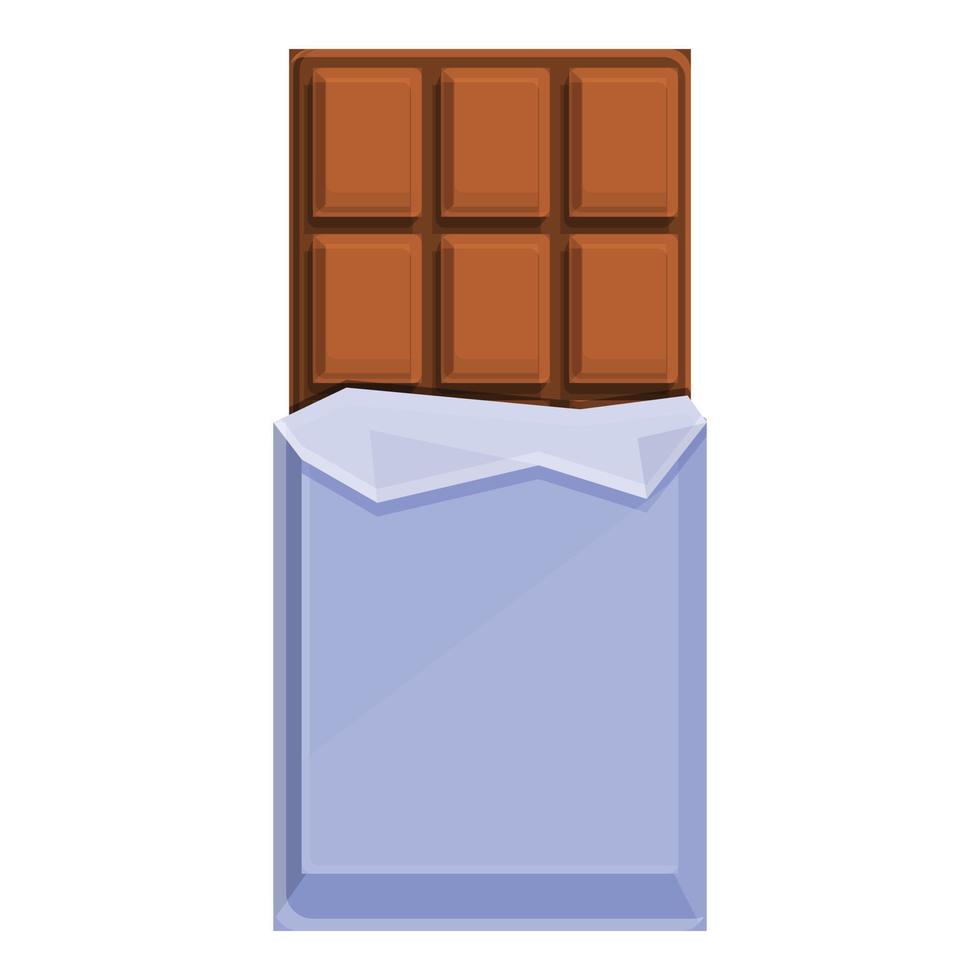 Kid chocolate bar icon, cartoon style vector
