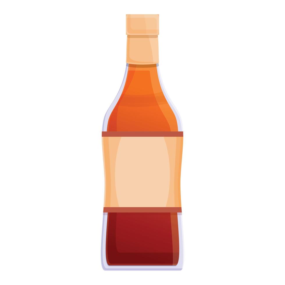 Bourbon bottle icon, cartoon style vector
