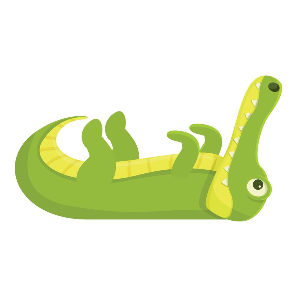 Resting crocodile icon, cartoon style vector