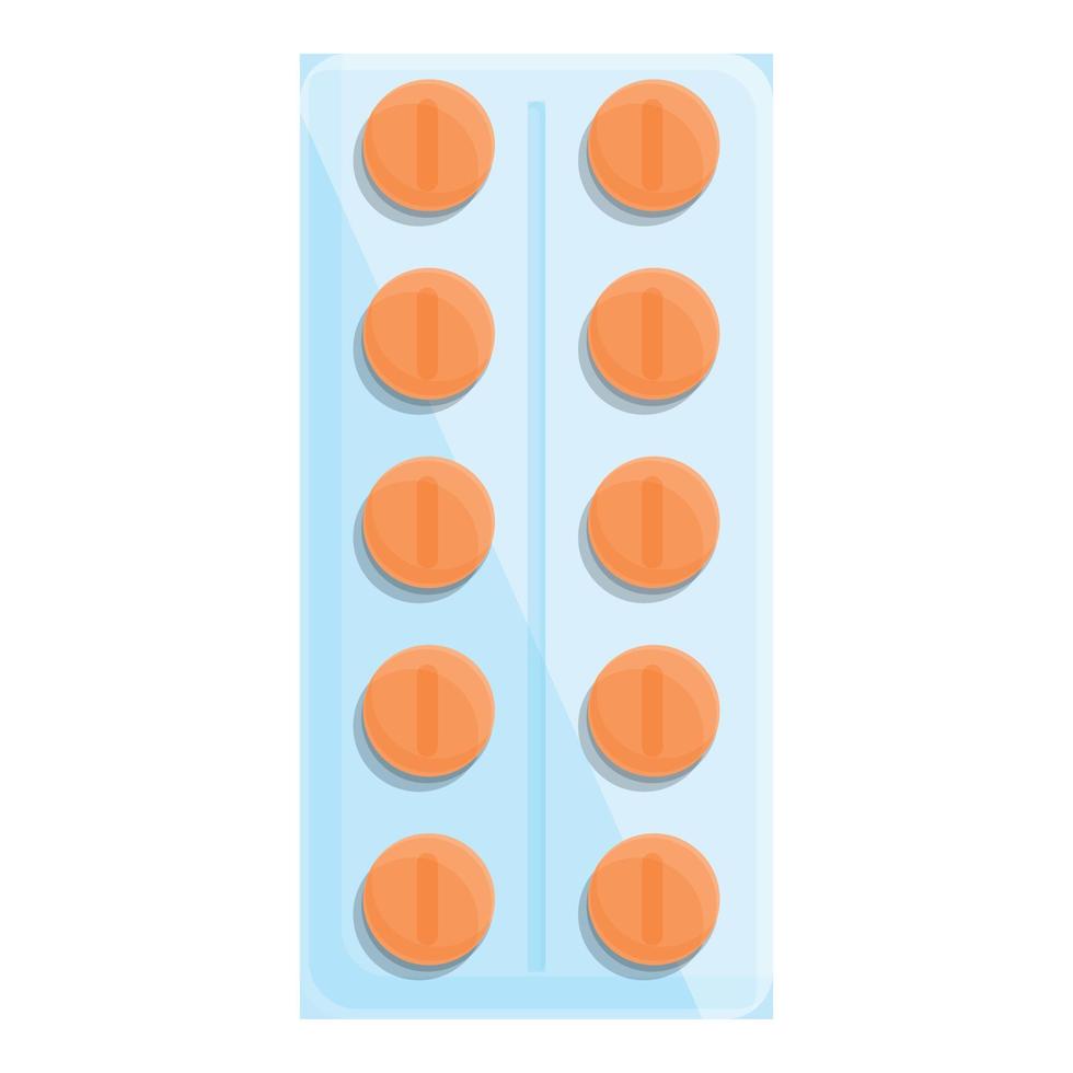 Tablets from first aid kit icon, cartoon style vector