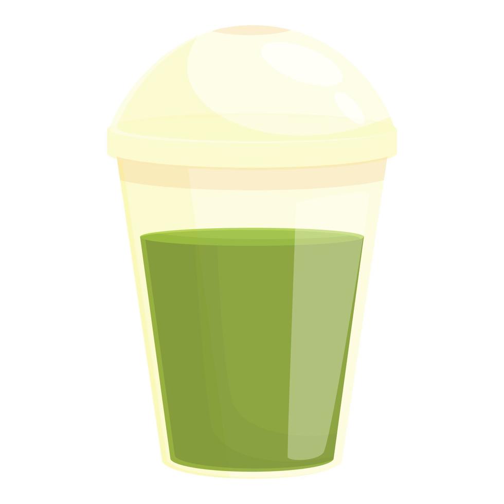 Spirulina glass drink icon cartoon vector. Alga plant vector