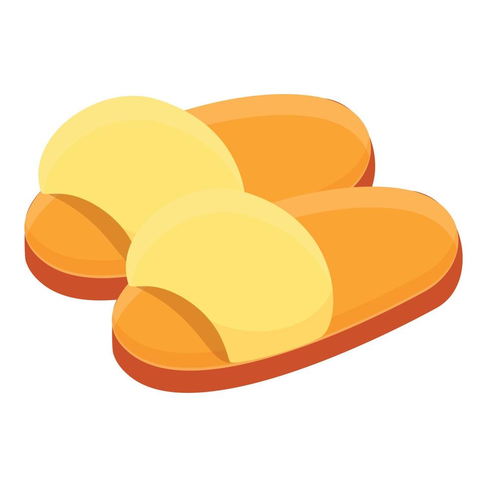 Fluffy slippers icon, cartoon style vector