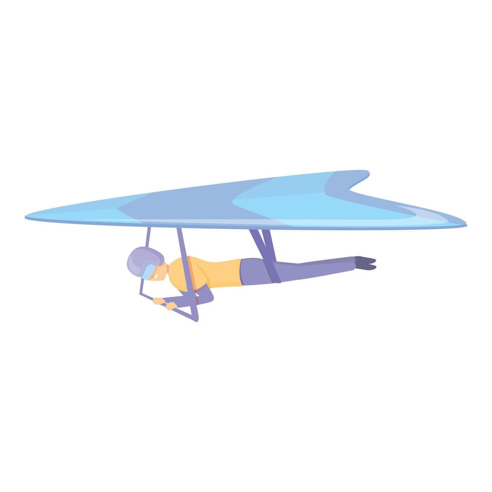 Sky hang glider icon, cartoon style vector