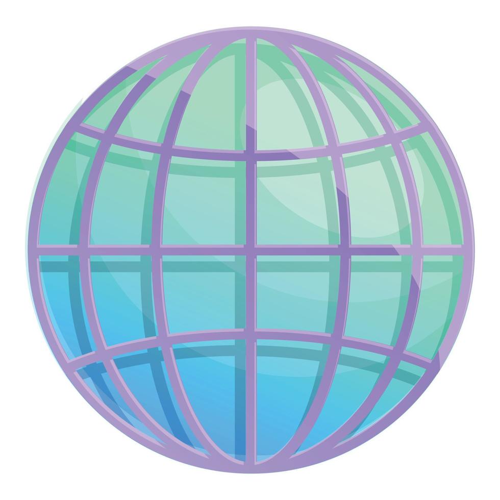 Global marketing mix icon, cartoon style vector