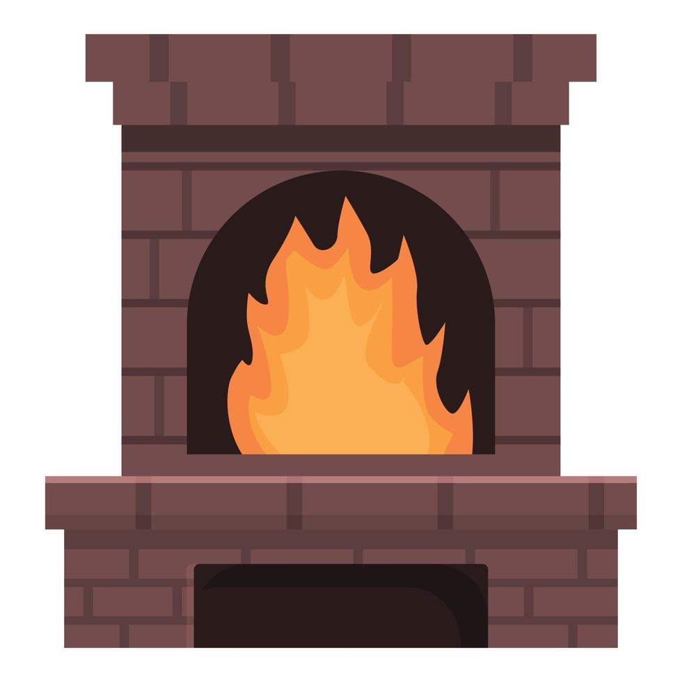 Burning furnace icon cartoon vector. Fire stove vector