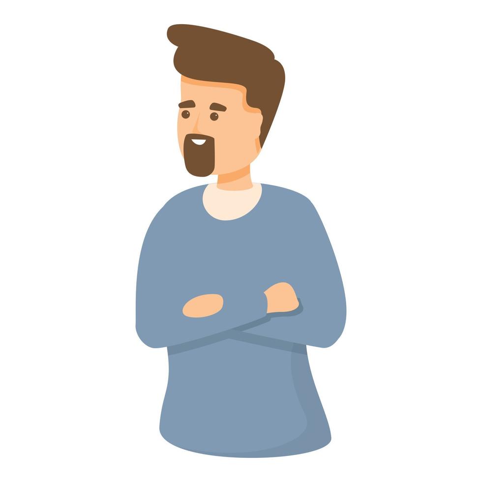 Waiting colleague icon, cartoon style vector