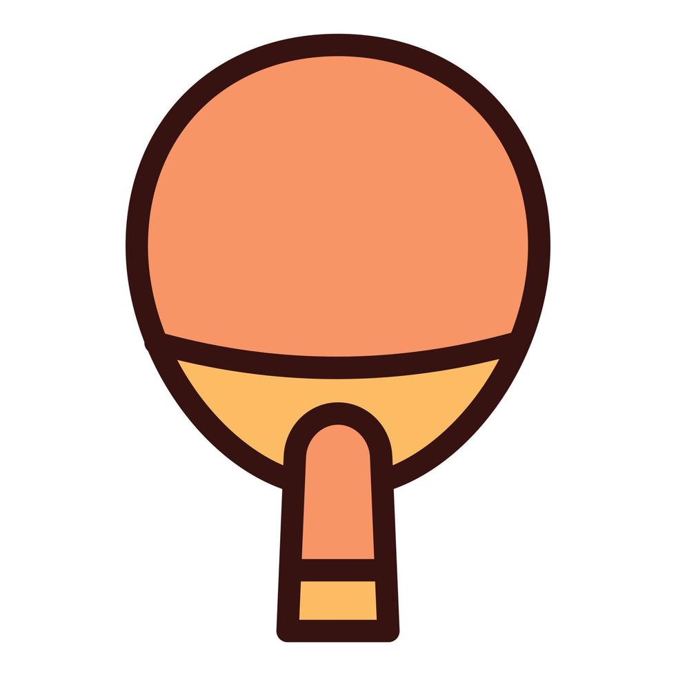 nuevo vector de contorno de icono de paleta de ping-pong. Tenis de mesa