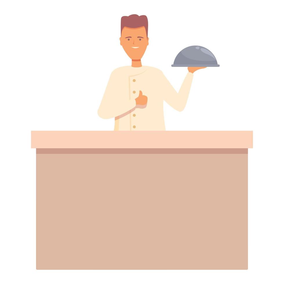 vector de dibujos animados de icono de clase de cocinero de tableta. cocina en línea