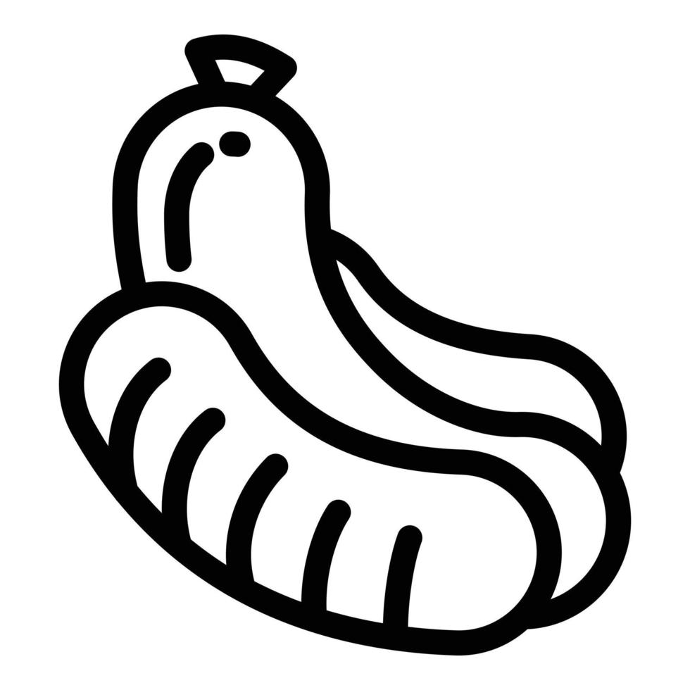 Hot dog icon, outline style vector