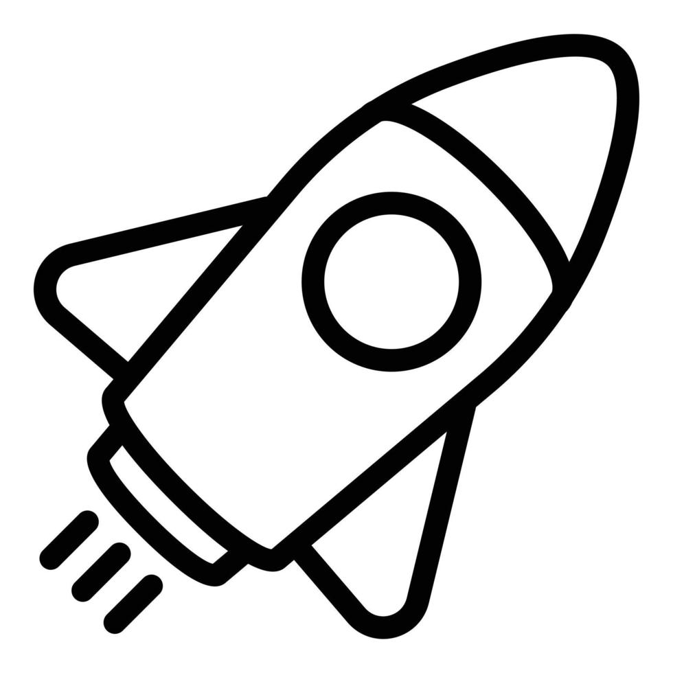 Space rocket icon, outline style vector