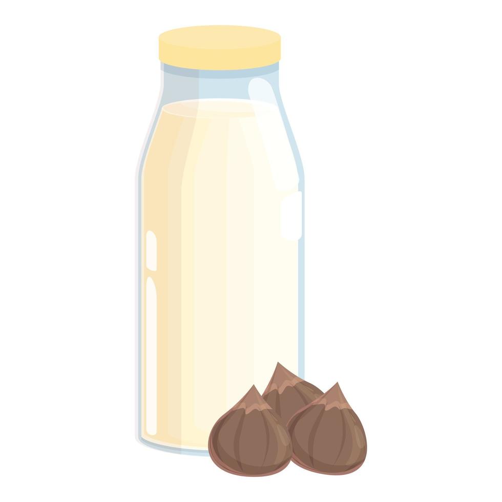 Forest hazelnut milk icon cartoon vector. Vegetable drink vector