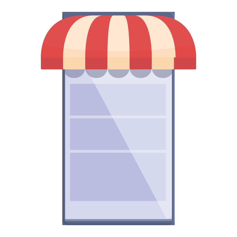 vector de dibujos animados de icono de tienda de smartphone en línea. blog de dinero