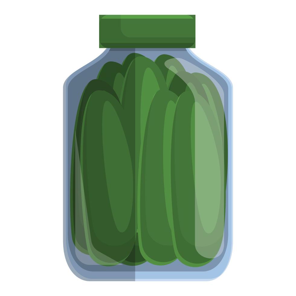 Pickled jar icon, cartoon style vector