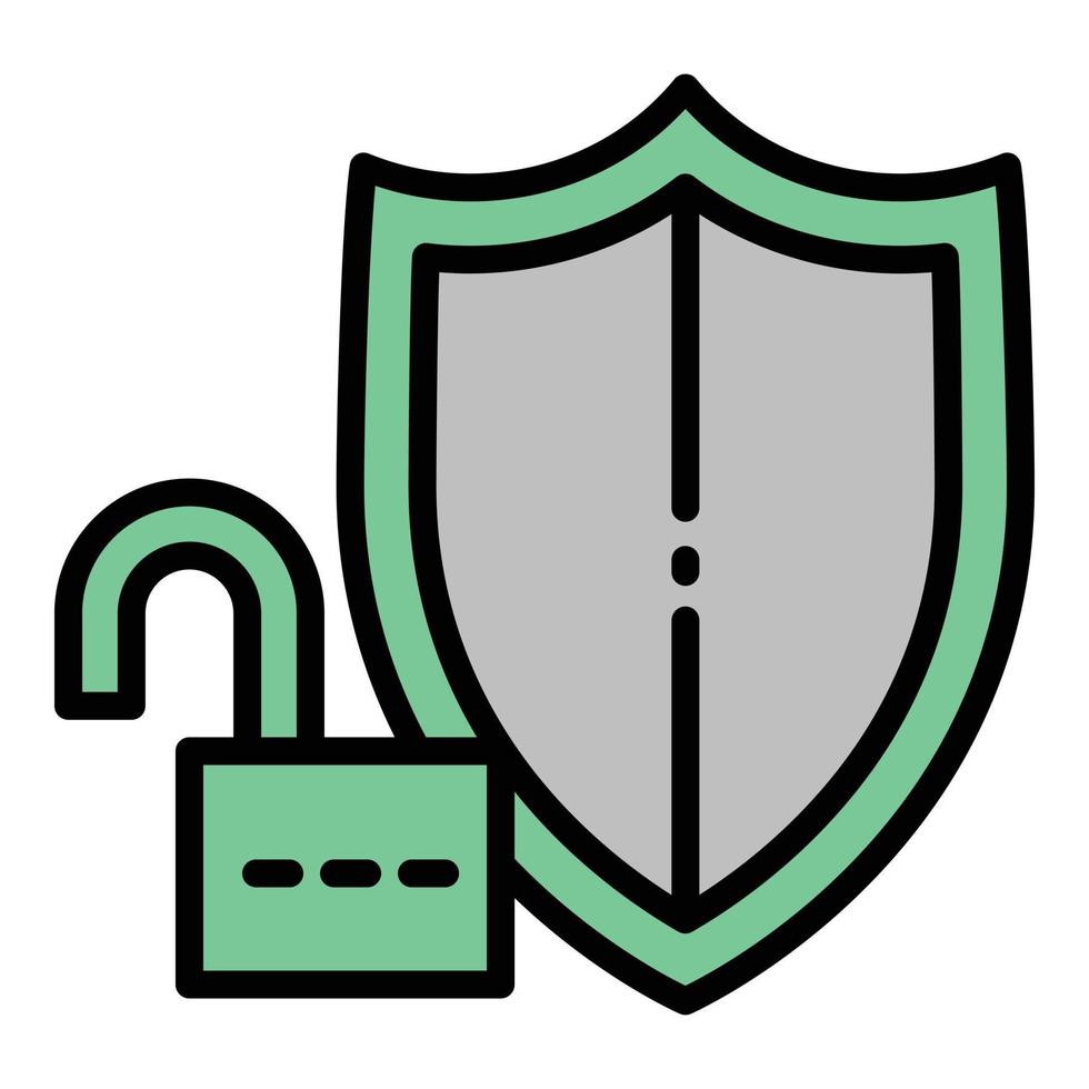 Unlock protection icon outline vector. Security fraud vector