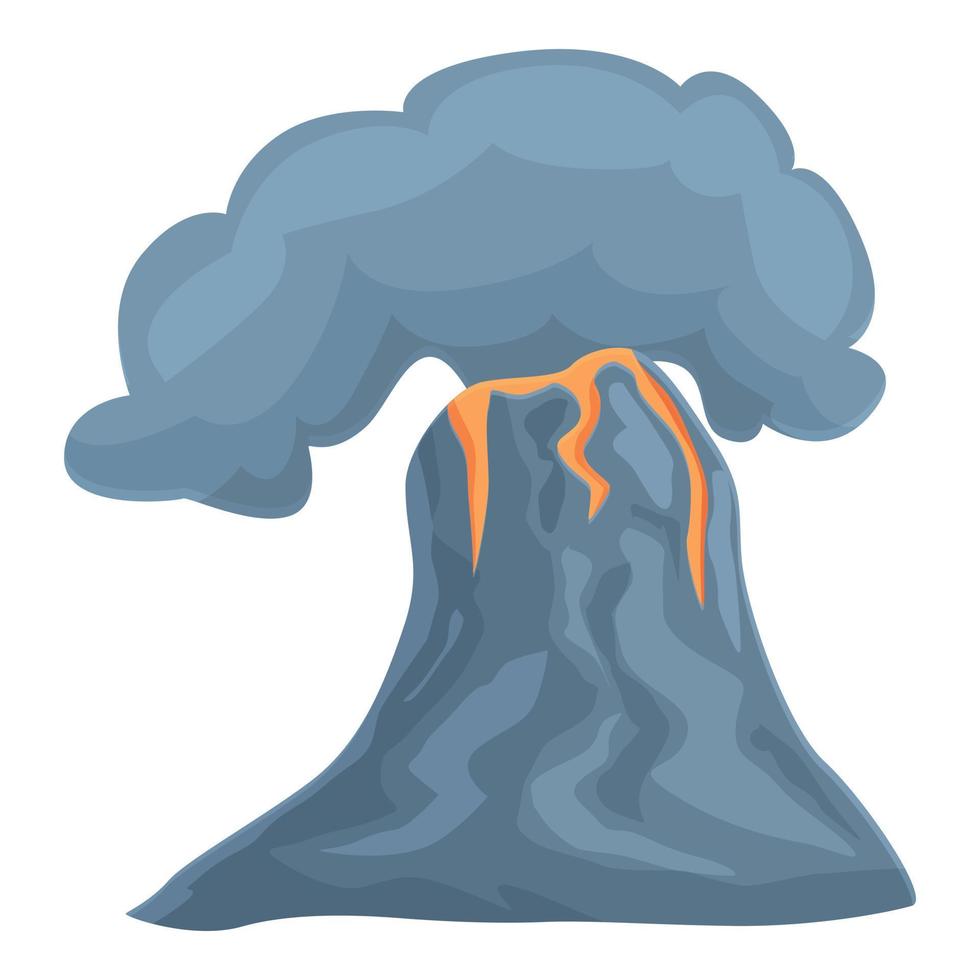Volcanic section icon cartoon vector. Volcano eruption vector