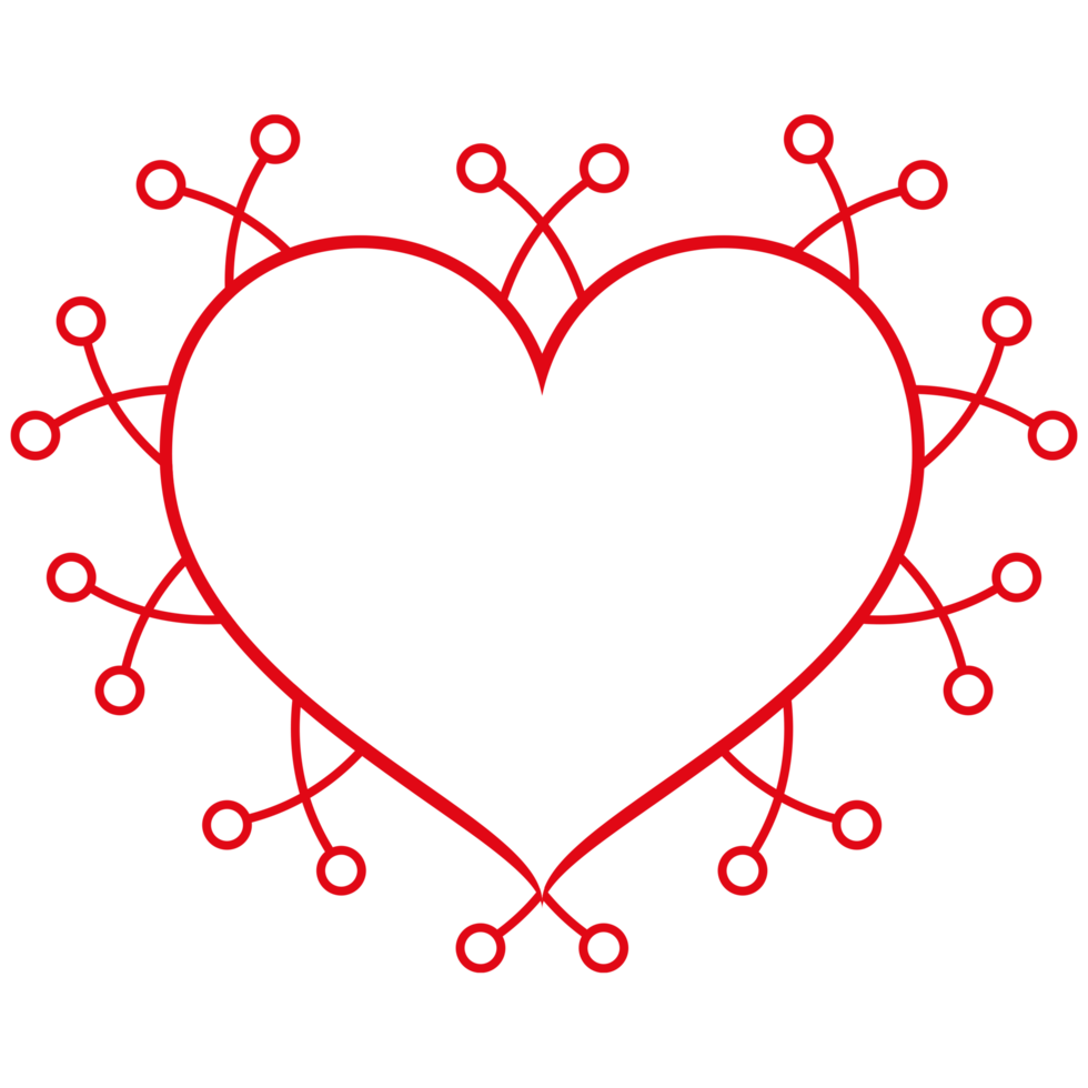 Free Red heart frame with decoration 14340101 PNG with Transparent
