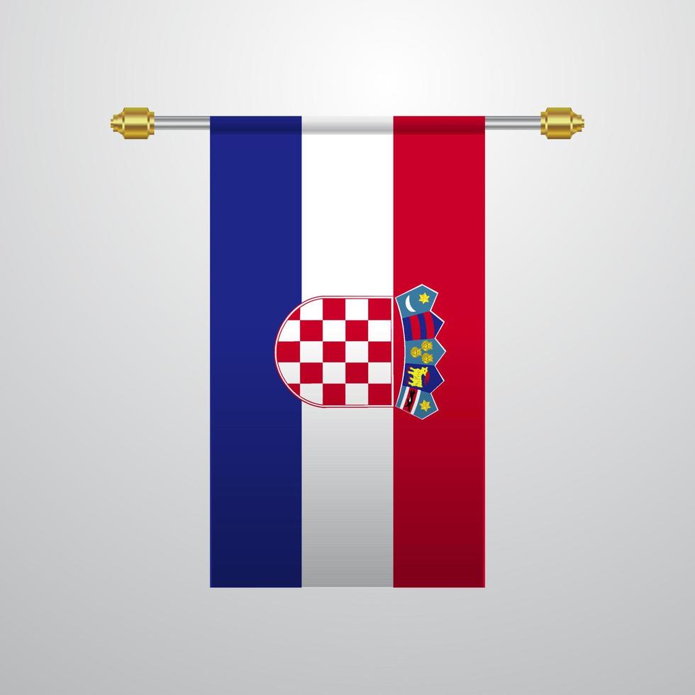 Croatia hanging Flag vector