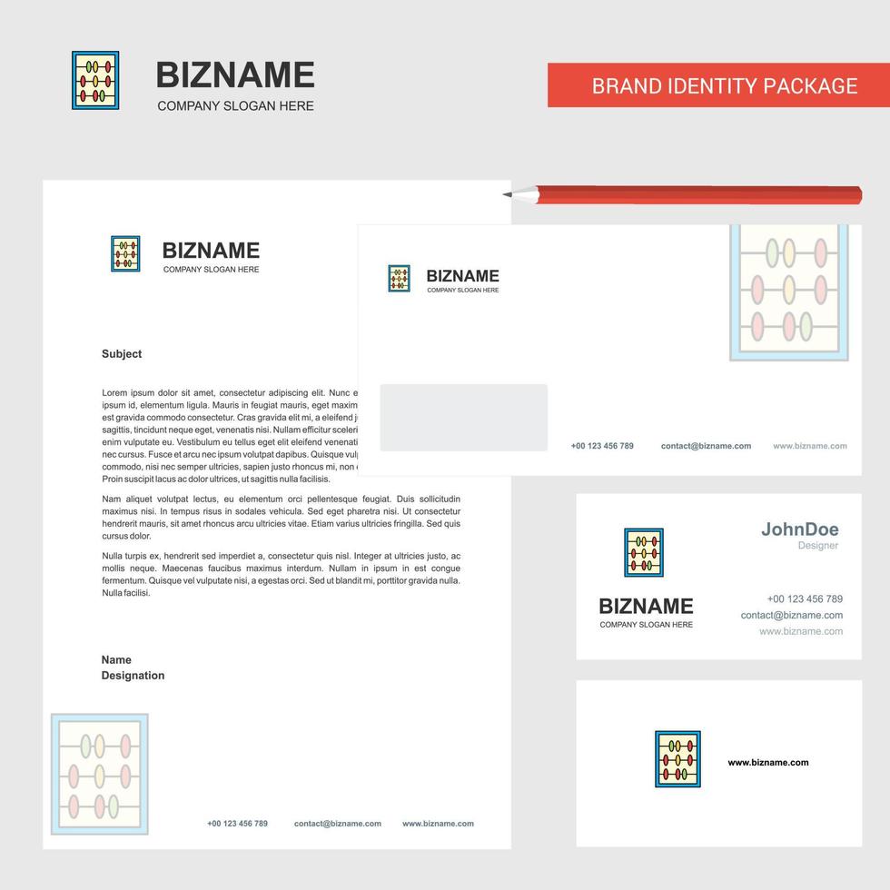 Abacus Business Letterhead Envelope and visiting Card Design vector template