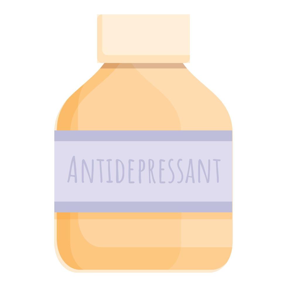 vector de dibujos animados de icono de botella de antidepresivo. medicamento