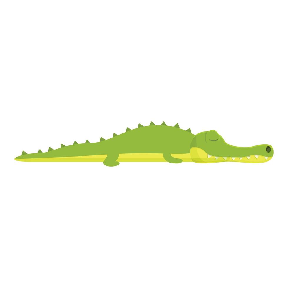 Sleeping crocodile icon, cartoon style vector