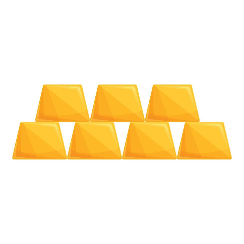 Gold bar finance icon, cartoon style vector