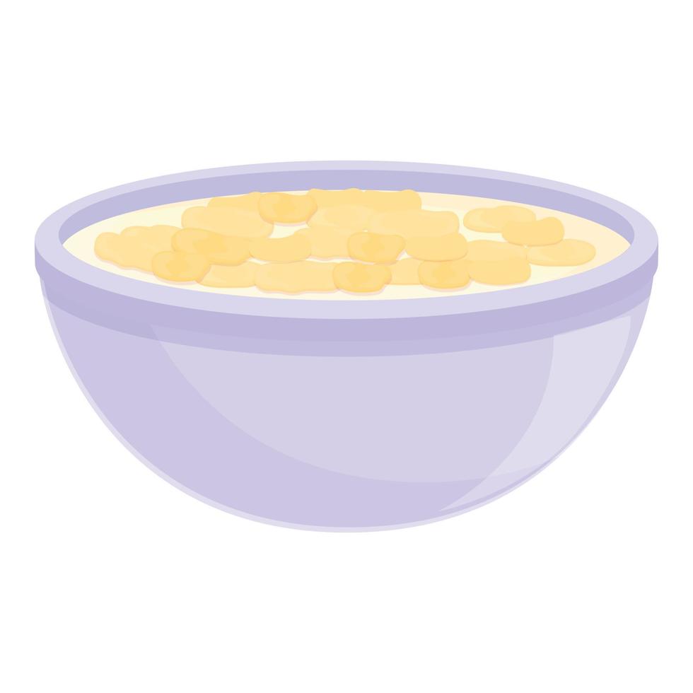 Eating cereal icon cartoon vector. Bowl milk vector