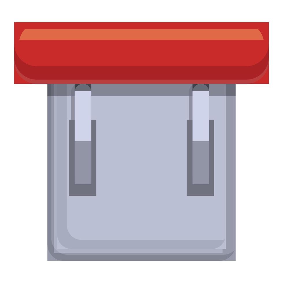 Red breaker switch icon, cartoon style vector