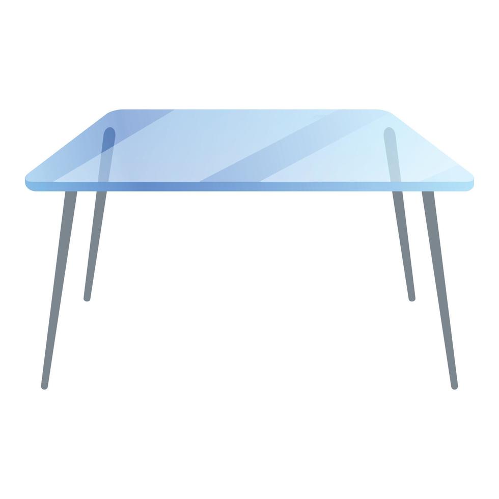 Transparent glass table icon, cartoon style vector