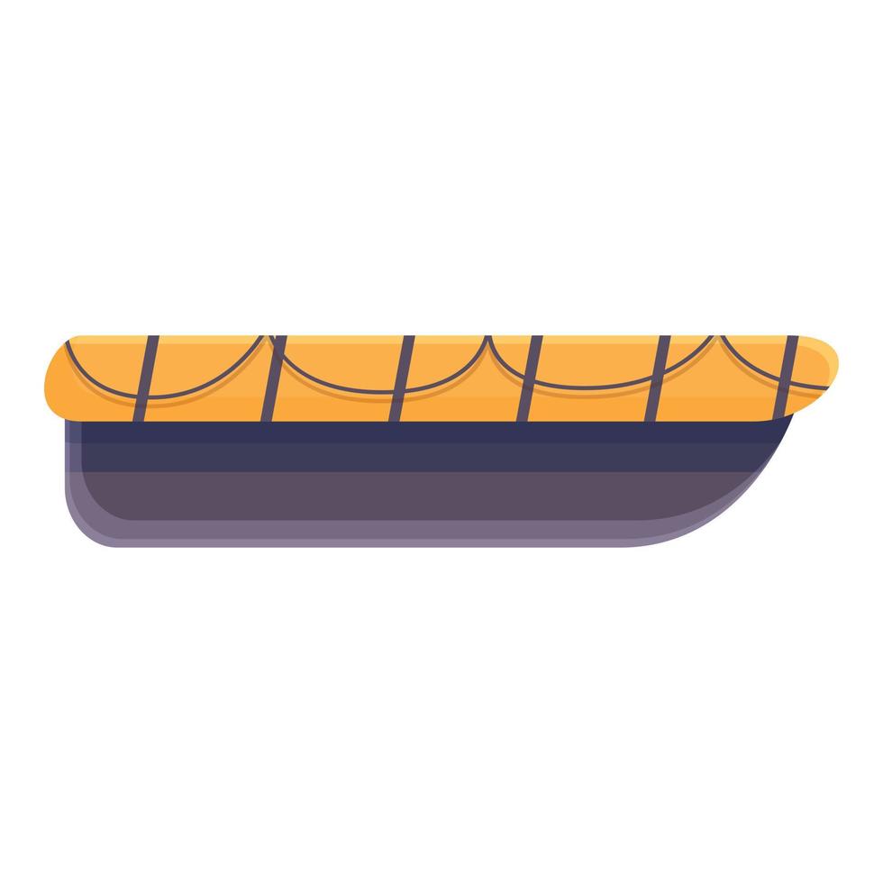 icono de bote de rescate de buques, estilo de dibujos animados vector