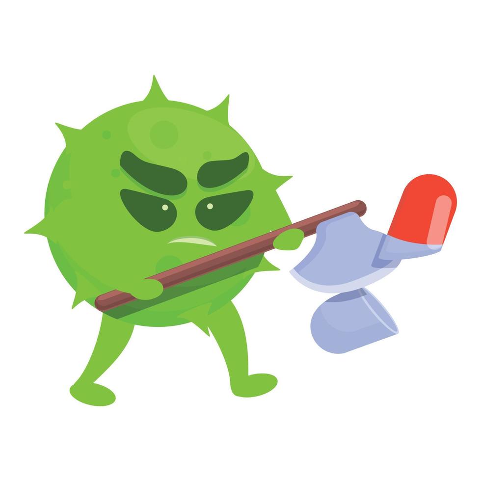 icono de lucha contra la resistencia a los antibióticos, estilo de dibujos animados vector
