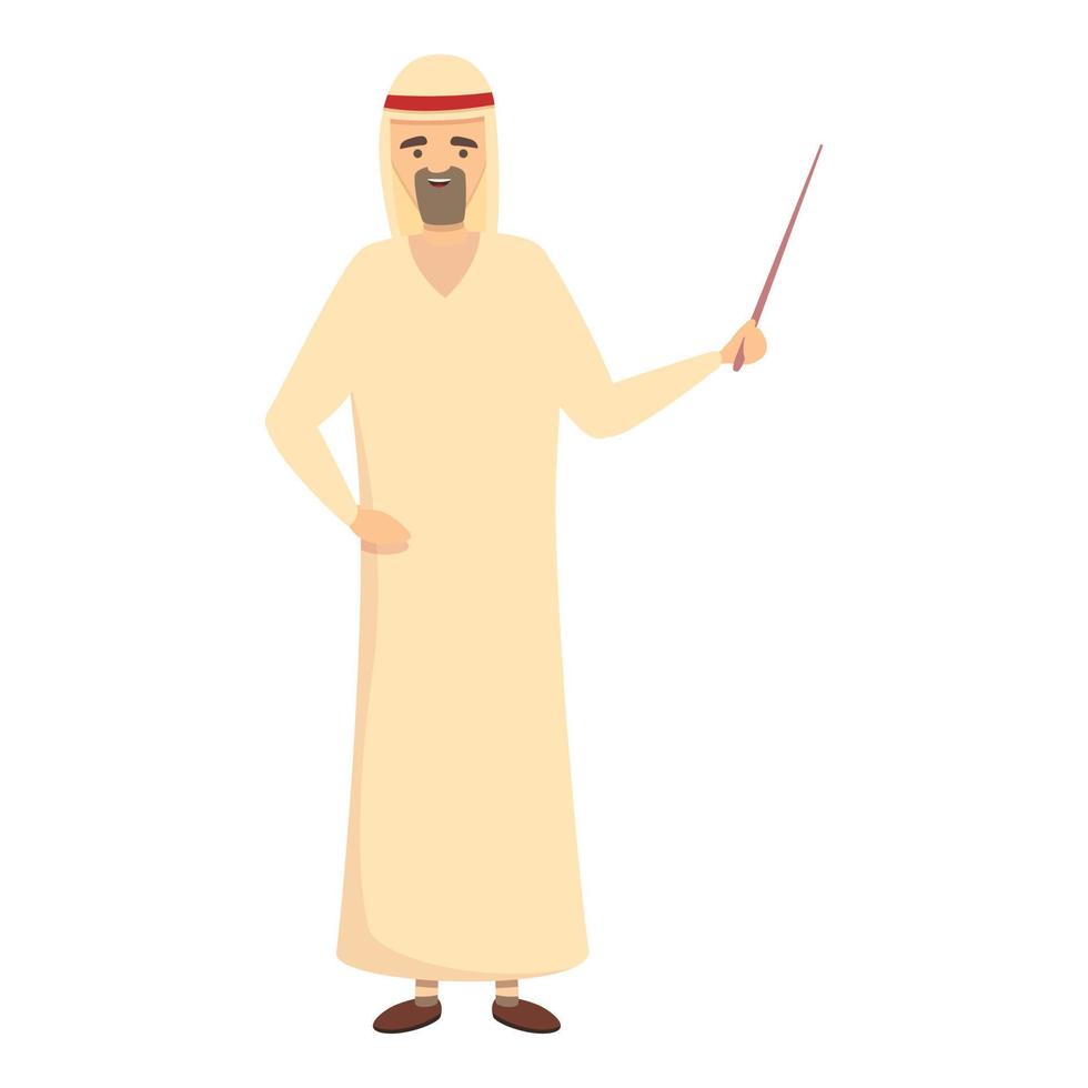 Arab teacher icon cartoon vector. School class vector