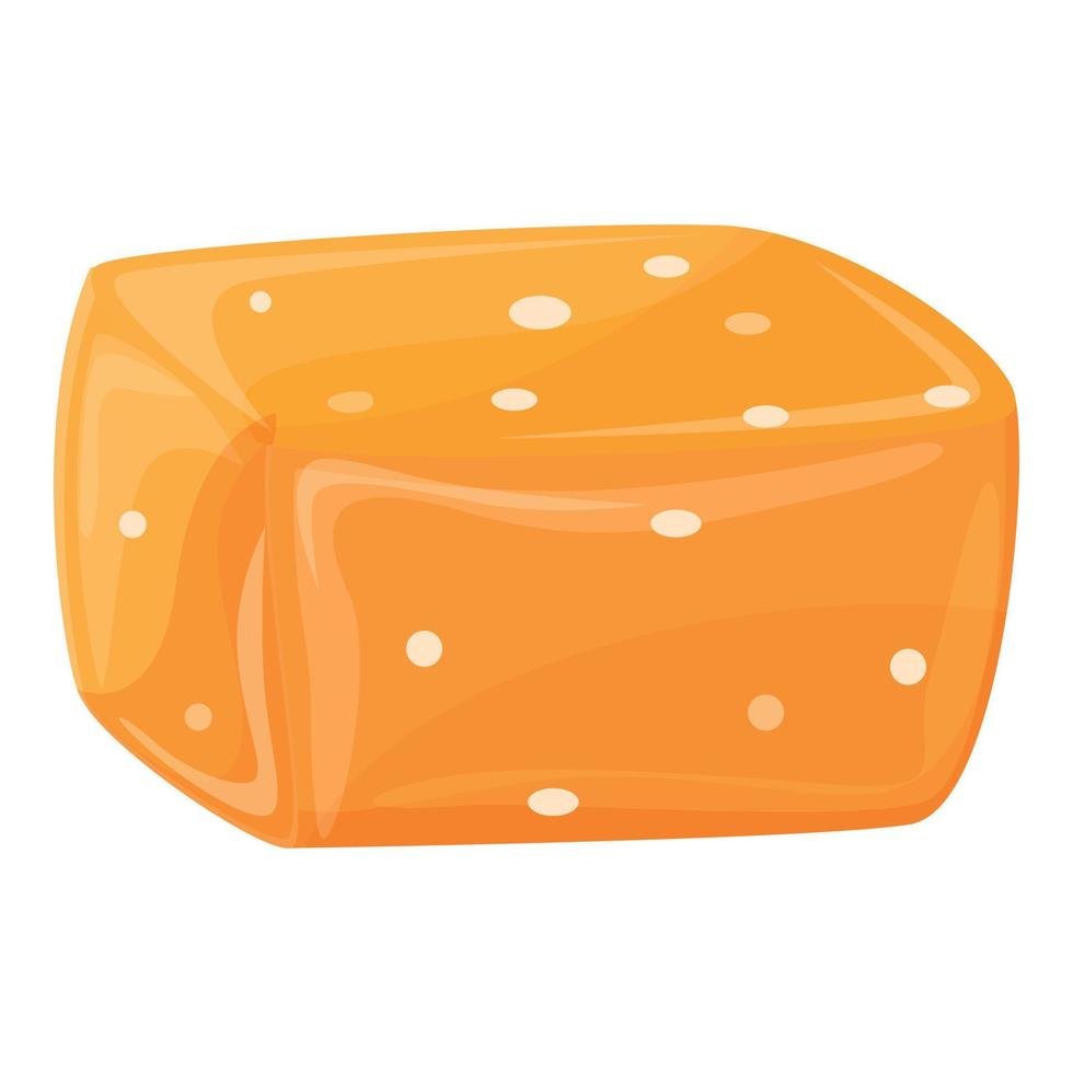 Salty caramel candy icon, cartoon style vector