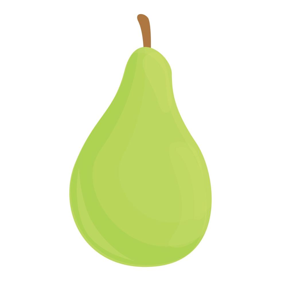Green pear icon, cartoon style vector