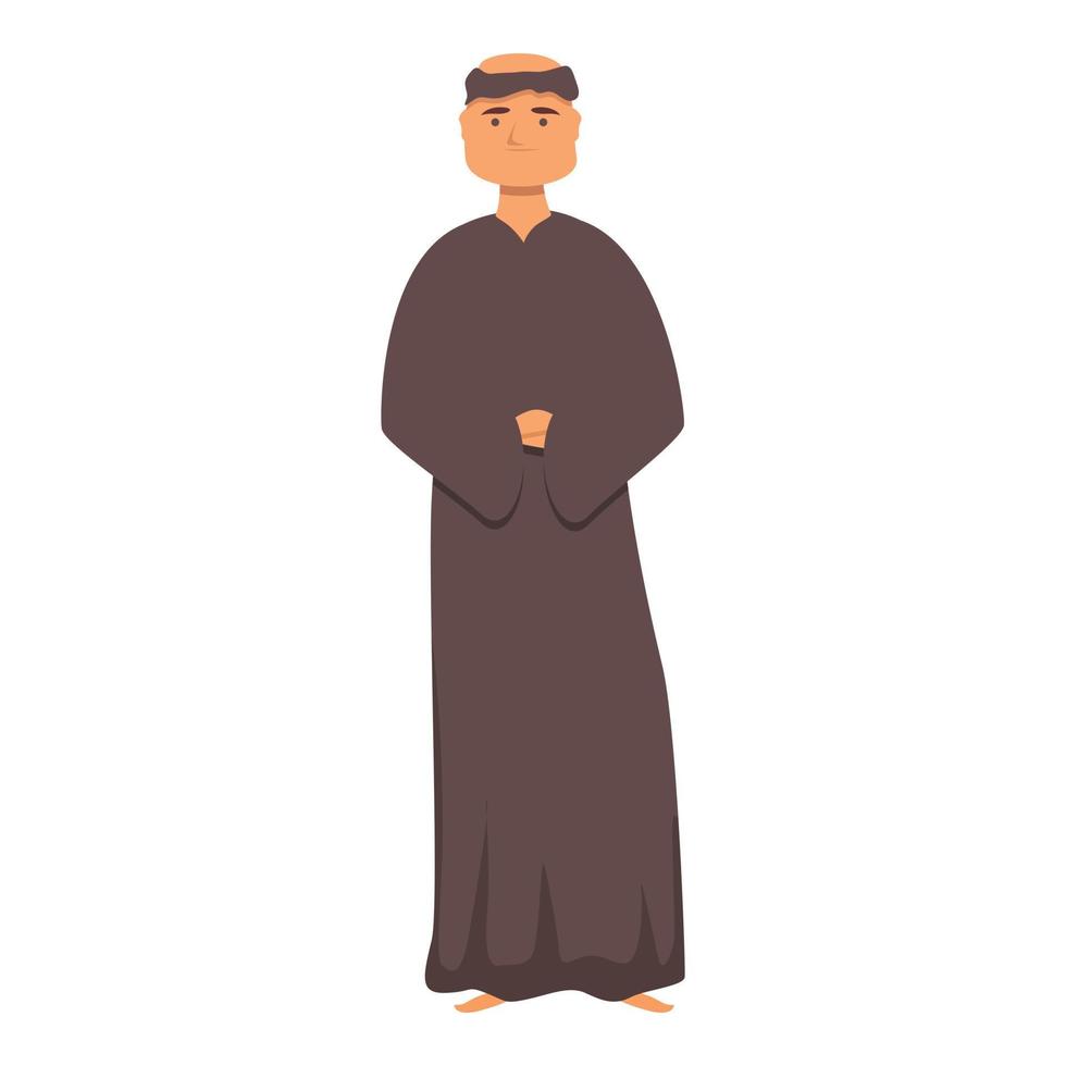 vector de dibujos animados de icono de monje medieval. meditación del sacerdote