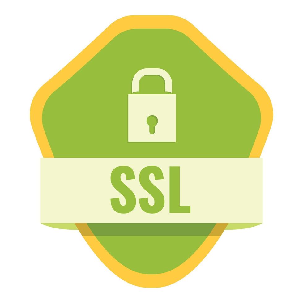 icono de certificado SSL, estilo de dibujos animados vector