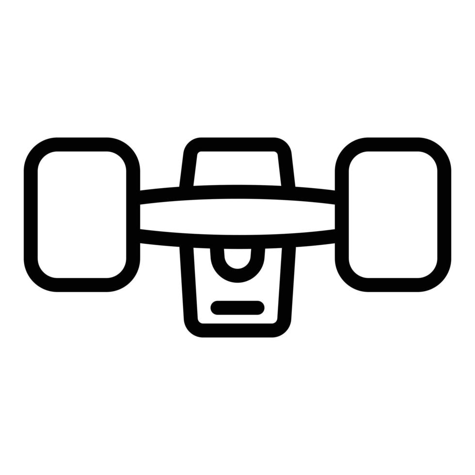 Rubber wheels skateboard icon, outline style vector