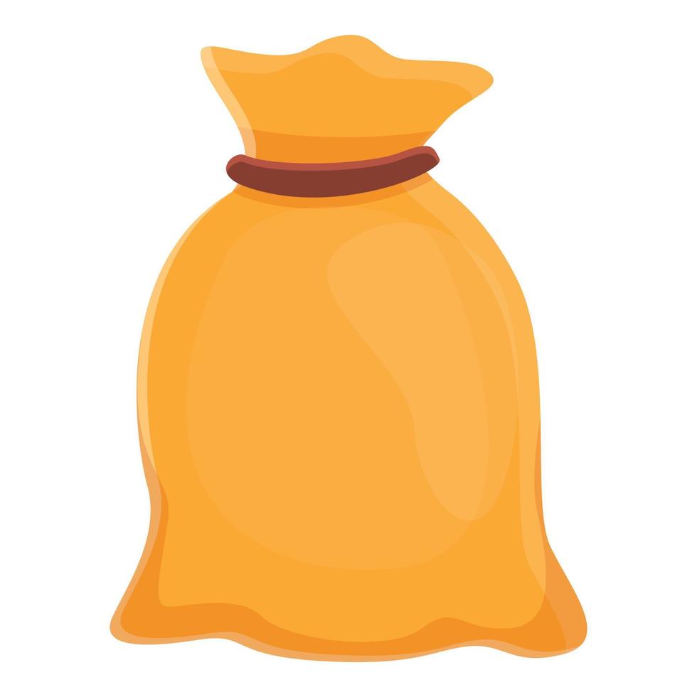 Coffee bean sack icon, cartoon style vector