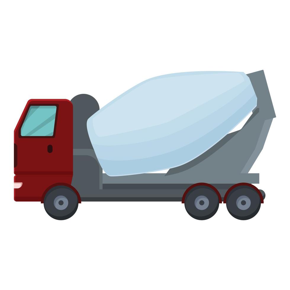 Cement truck icon cartoon vector. Concrete mixer vector