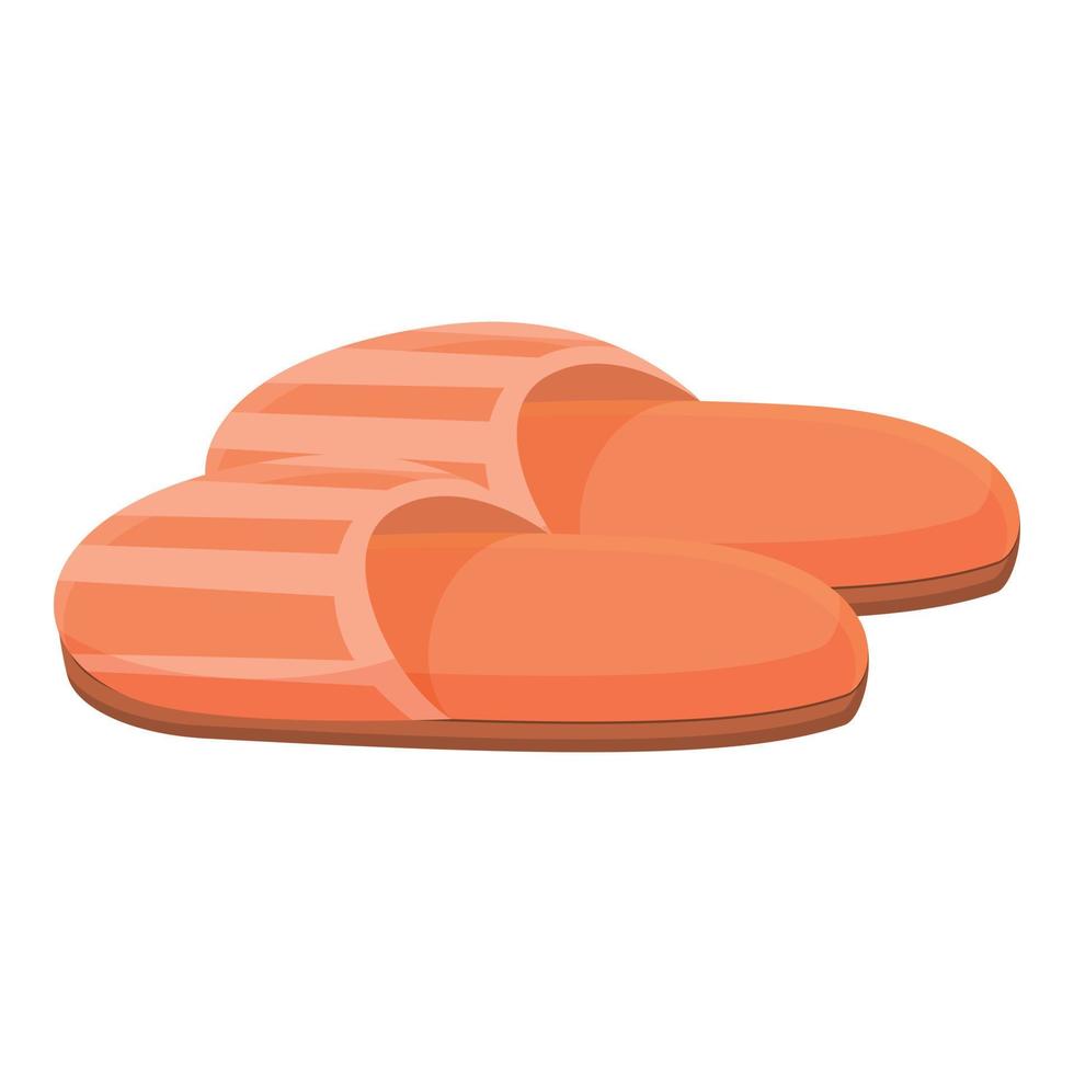 Orange slippers icon, cartoon style vector