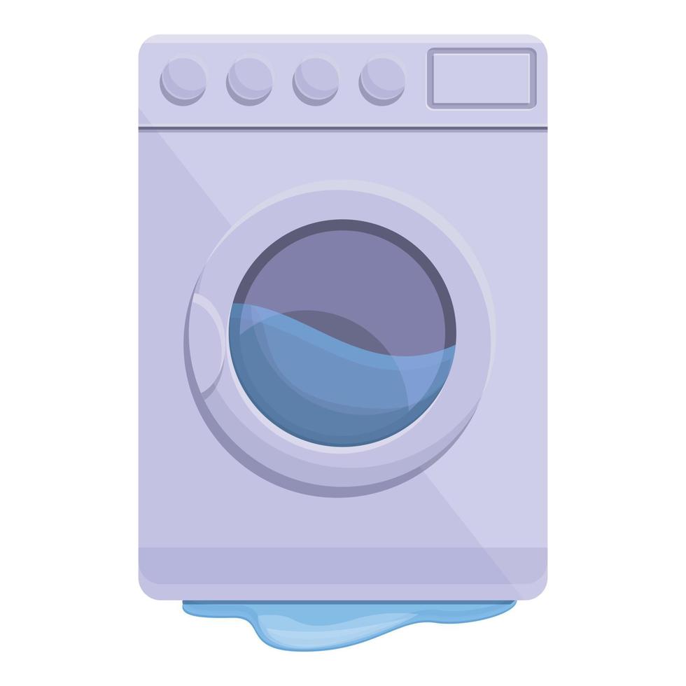 Broken wash machine icon, cartoon style vector