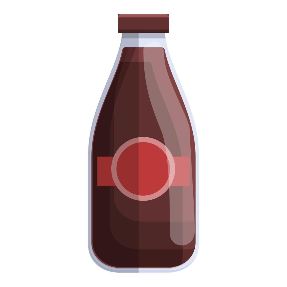 Glass bottle soy sauce icon, cartoon and flat style vector