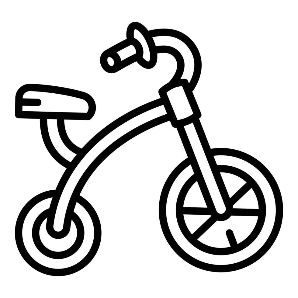 icono de triciclo de pedales, estilo de contorno vector