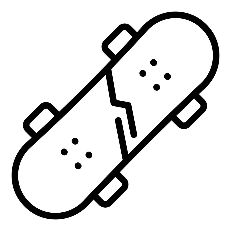 Skateboard icon, outline style vector