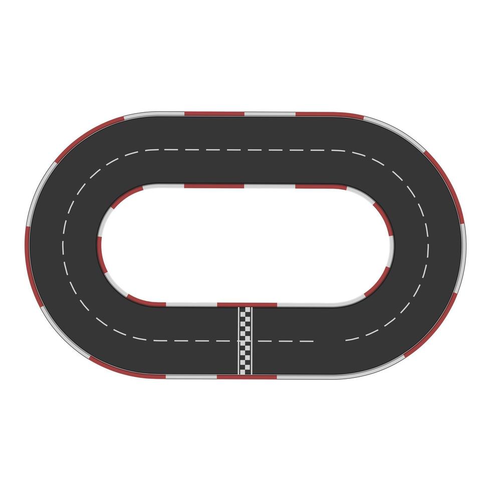 vector de dibujos animados de icono de pista de carrera. carretera de circuito