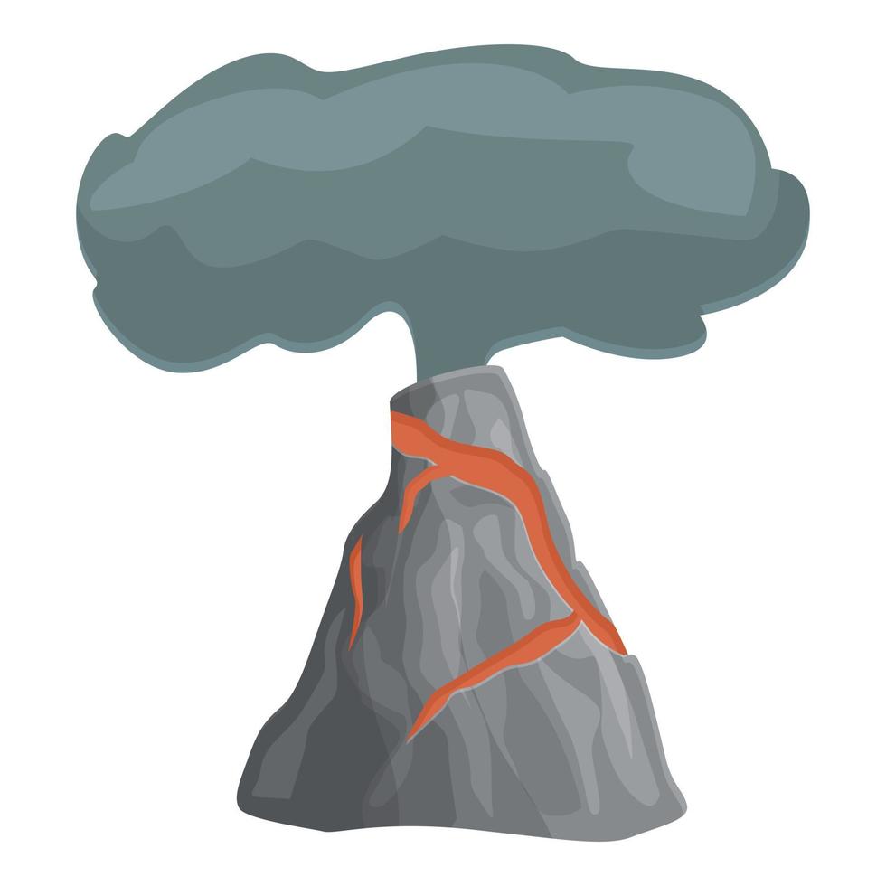 Volcano lava icon cartoon vector. Volcanic eruption vector