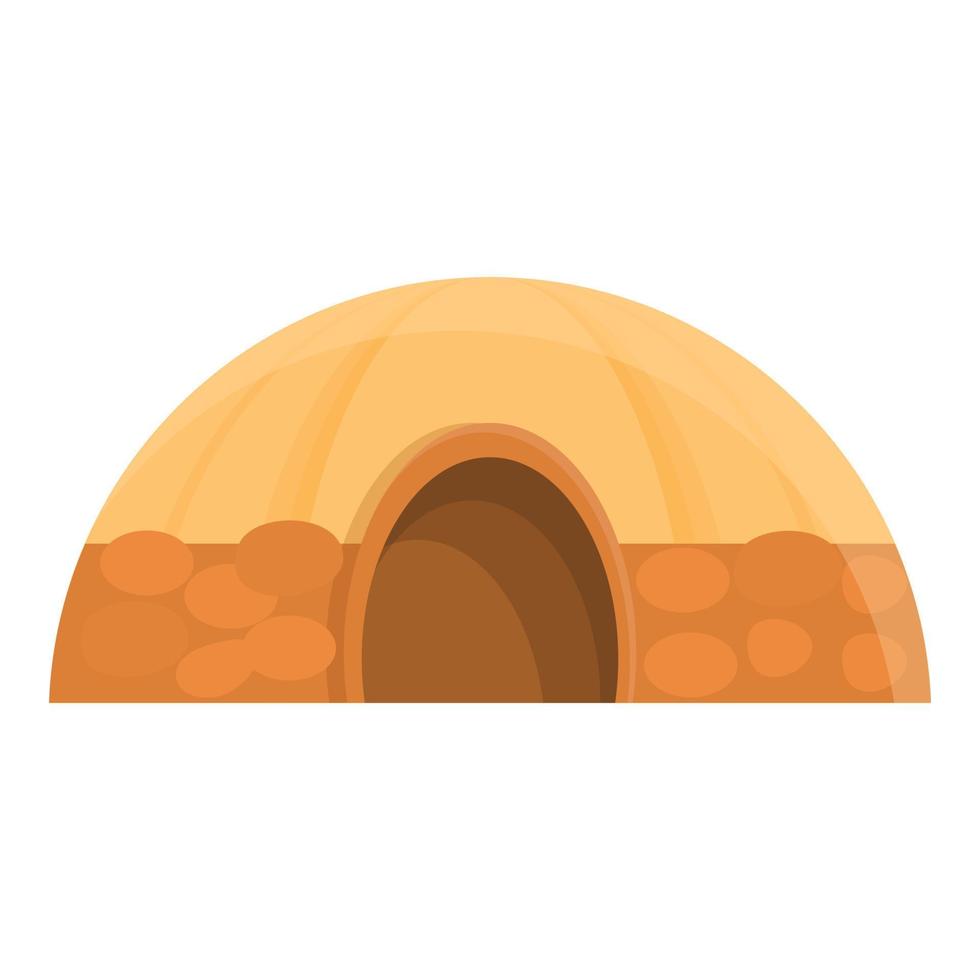 Safari tribal tent icon, cartoon style vector