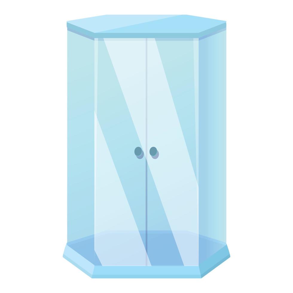 Shower stall compact icon, cartoon style vector