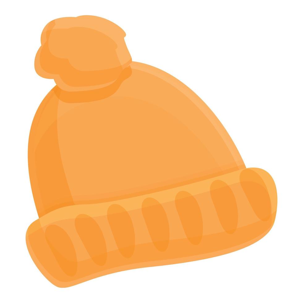 Warm hat icon, cartoon style vector